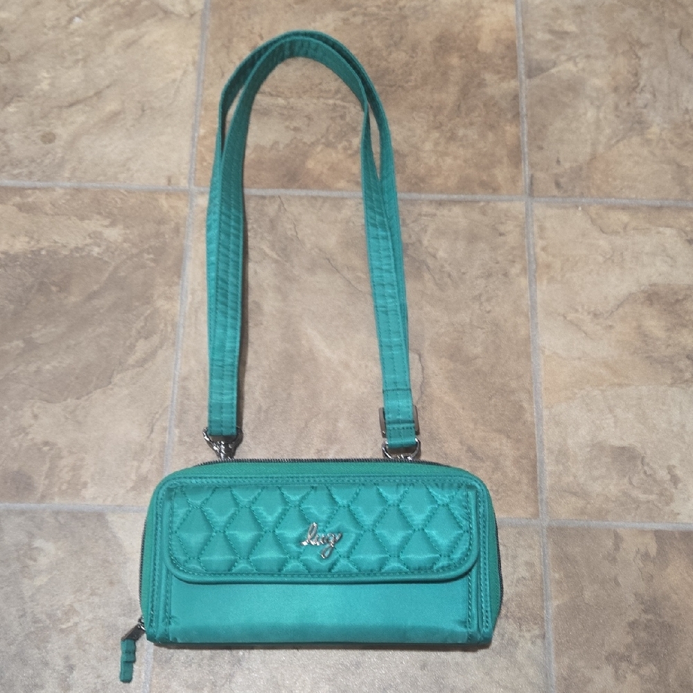 Lug Green Quilted Wristlet Clutch